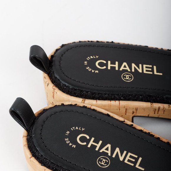 Chanel 21C Tweed Chain Letter Slides - Picture 9 of 12